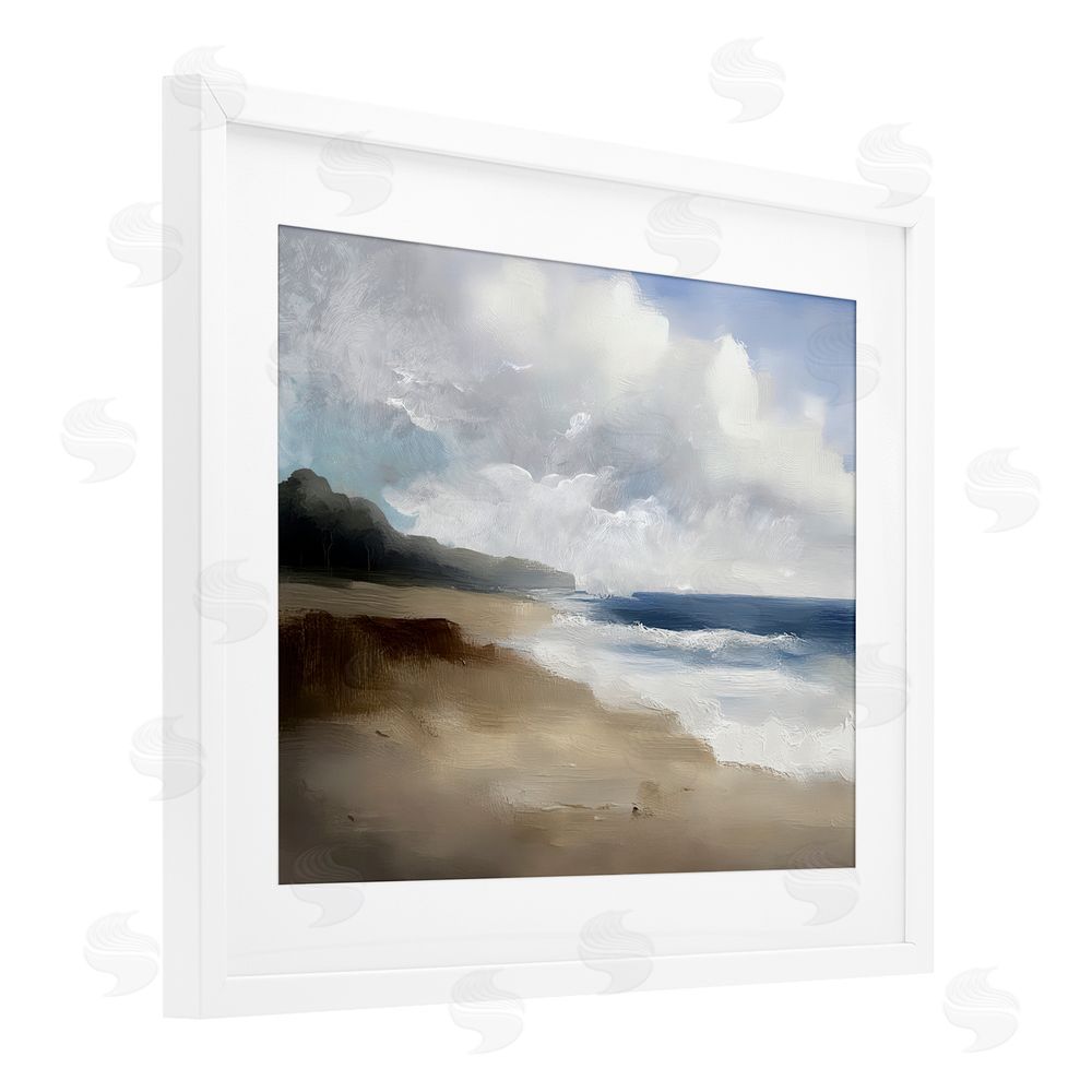 Annabelle Hall Sea Of Sighs Landscape White Framed Print Under Glass Art