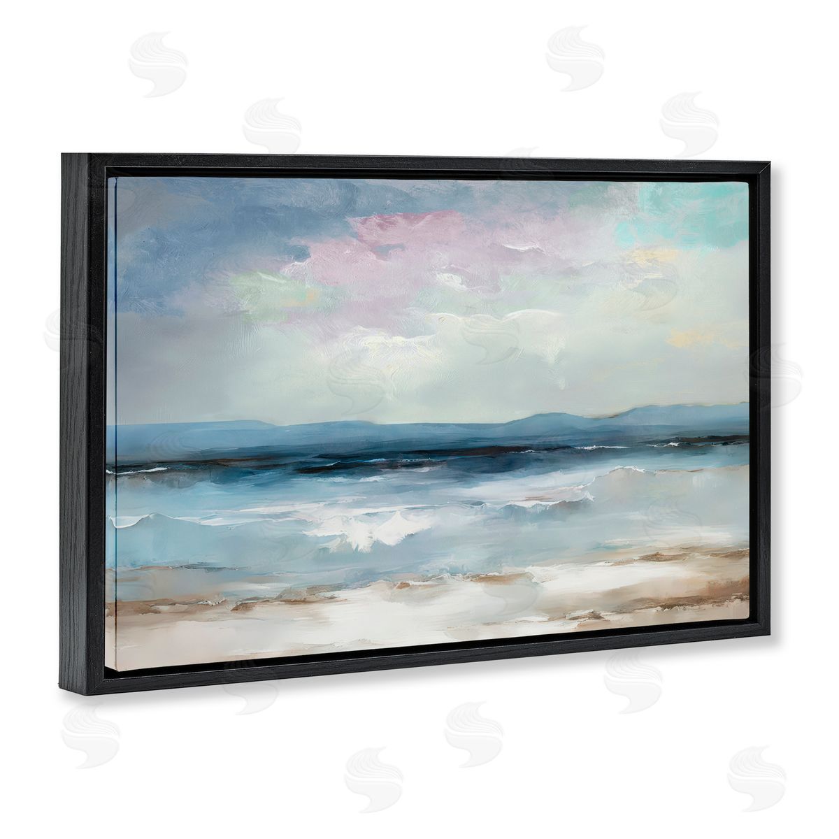 Annabelle Hall Coastal Sea Of Sighs Black Floating Frame Canvas Wall Art Print