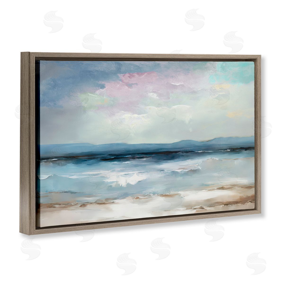Annabelle Hall Coastal Sea Of Sighs Brown Floating Frame Canvas Art Print