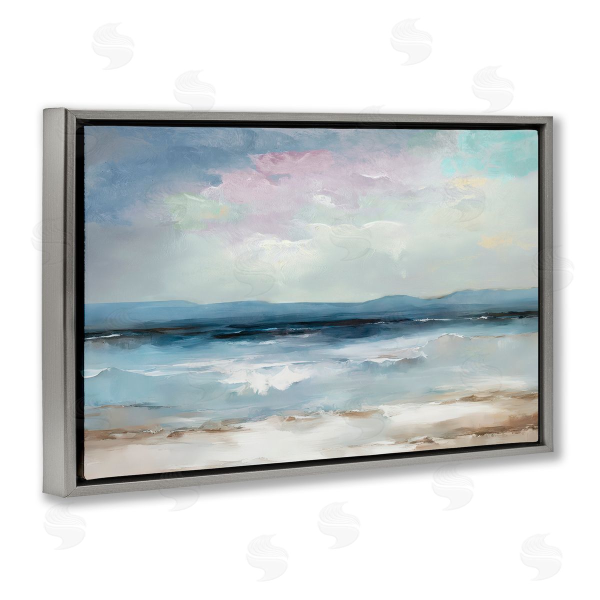 Annabelle Hall Coastal Sea Of Sighs Gray Floating Frame Canvas Art Print