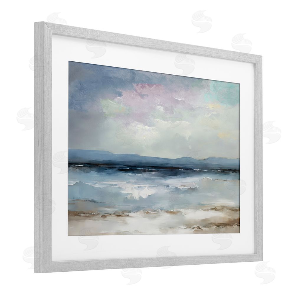 Annabelle Hall Coastal Sea Of Sighs Gray Framed Print Under Glass Art