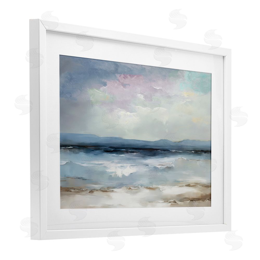 Annabelle Hall Coastal Sea Of Sighs White Framed Print Under Glass Art