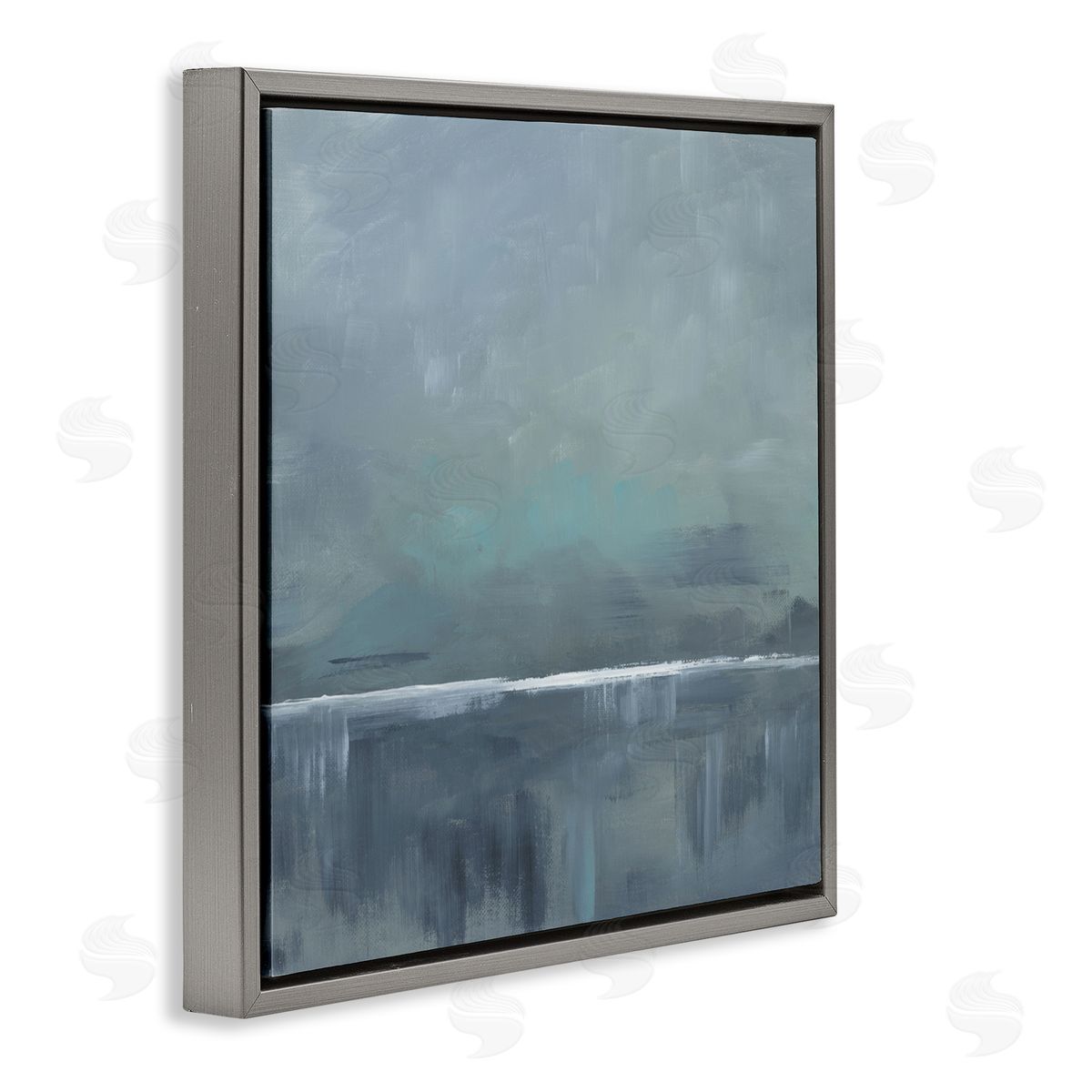 Kristen Dalpiaz Land And Sea Horizon Gray Floating Frame Canvas Art Print
