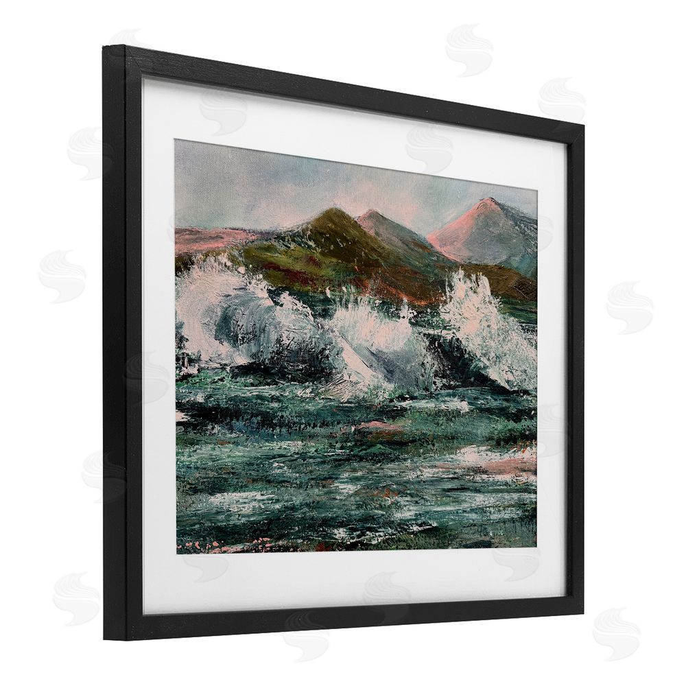 Patricia Reynolds Wild Coast with Turbulent Waves Black Framed Print Under Glass Art