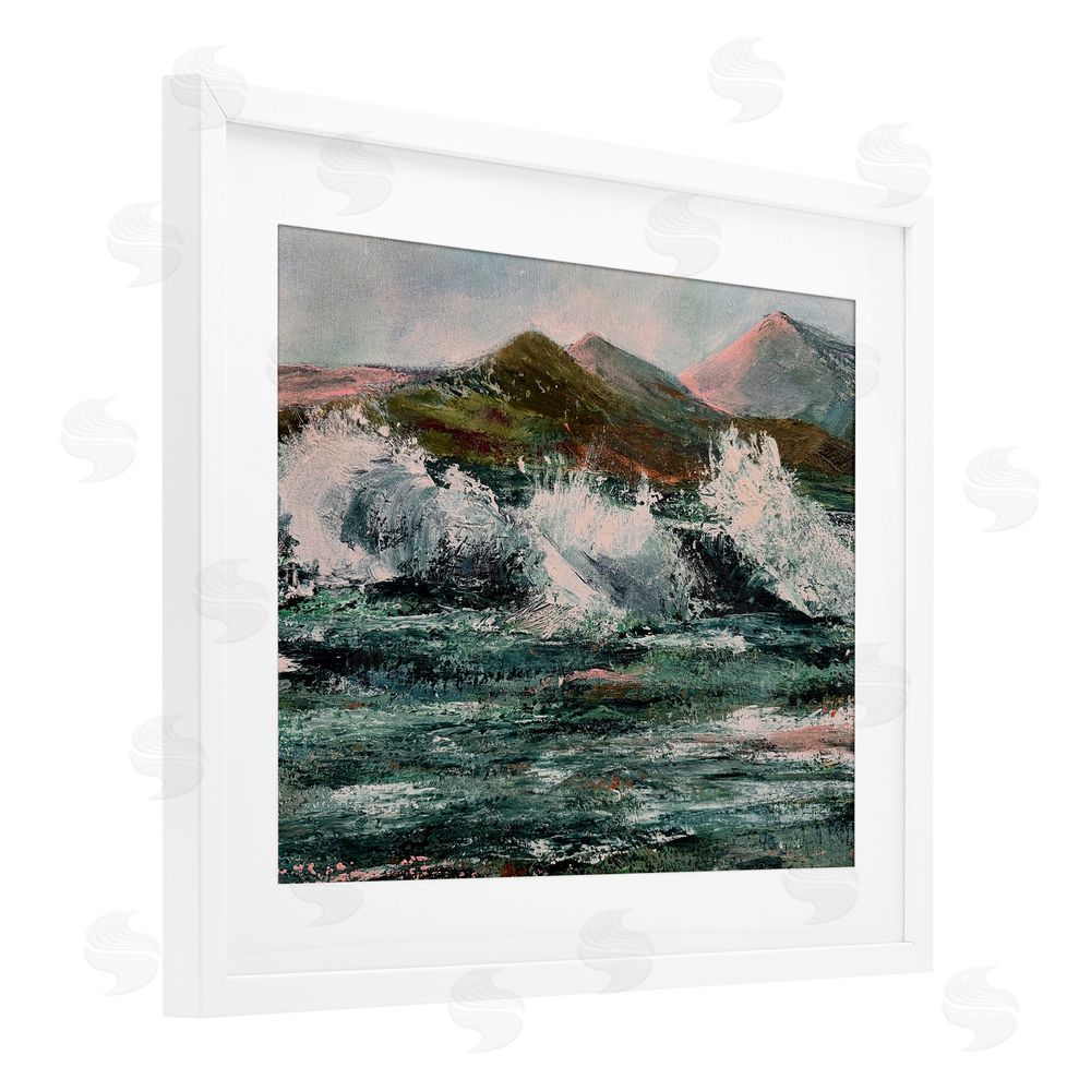 Patricia Reynolds Wild Coast with Turbulent Waves White Framed Print Under Glass Art