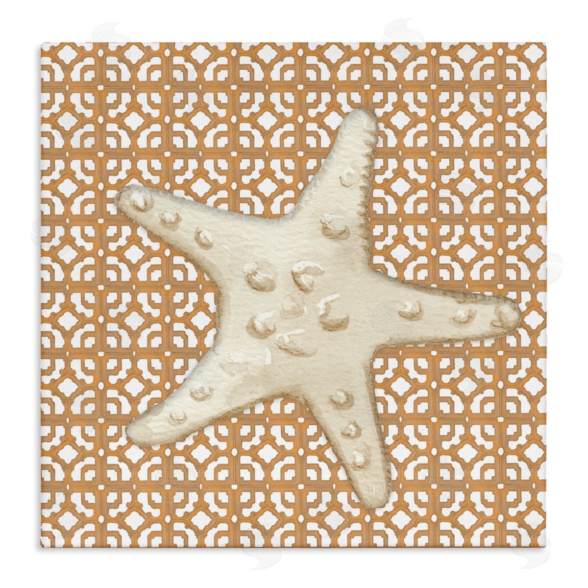 Lee Ann Sanders Mediterranean Tile & Starfish Canvas Wall Art Print
