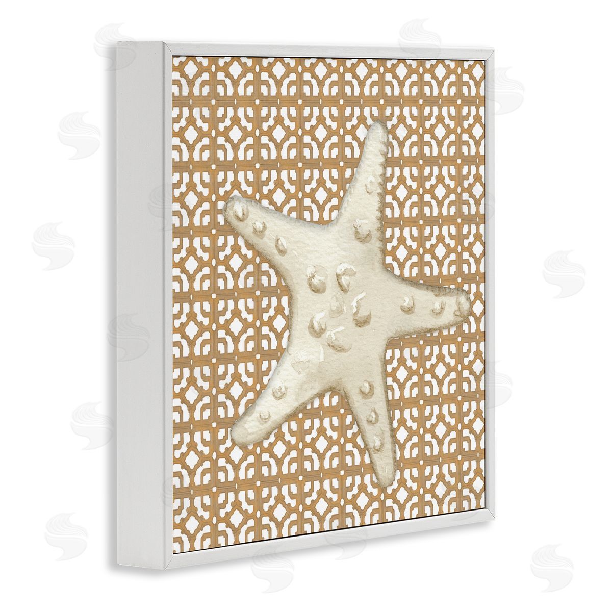 Lee Ann Sanders Mediterranean Tile & Starfish White Frame Giclee Art Print