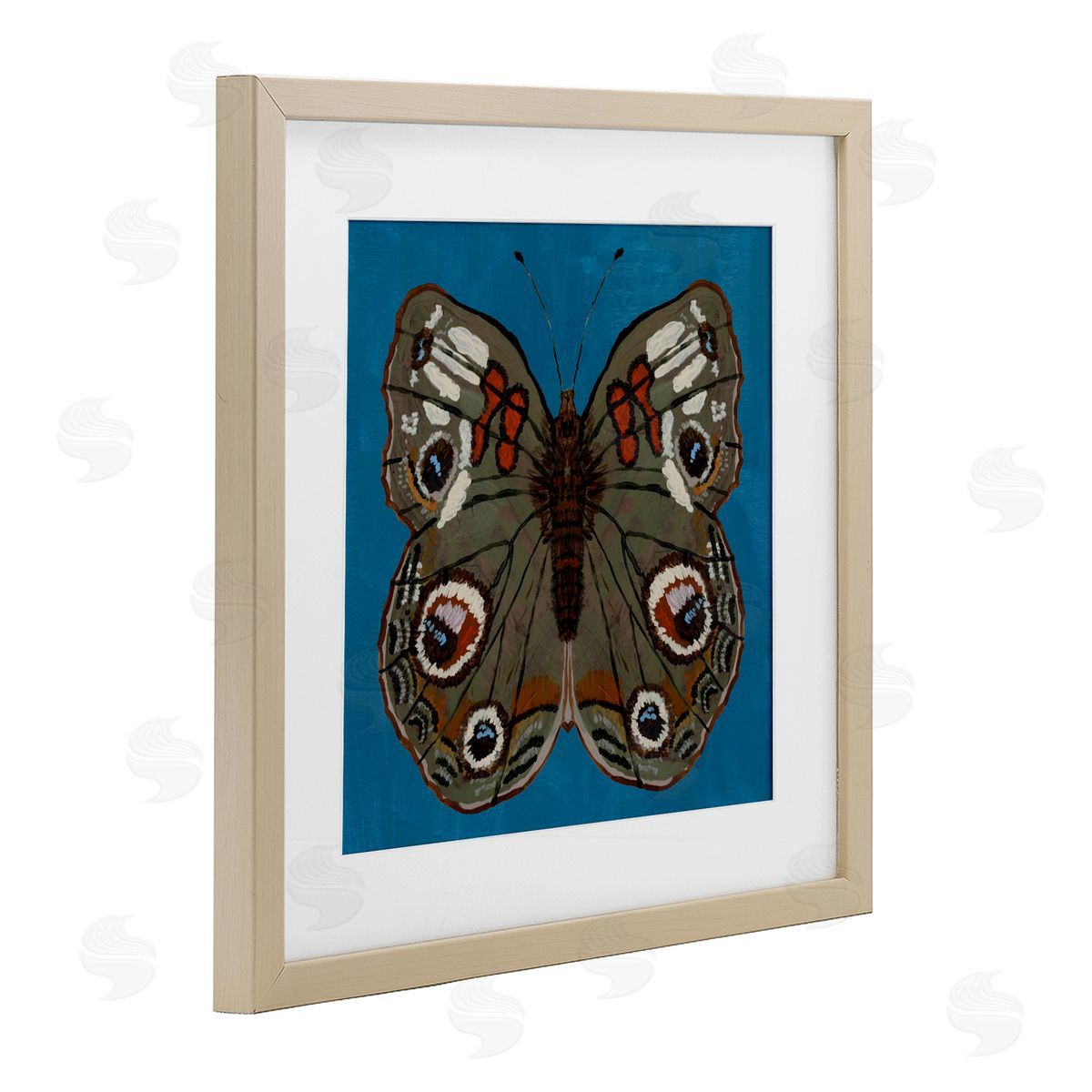 Kara Keller Designs Buckeye Butterfly Symmetry Birch Framed Print Under Glass Art