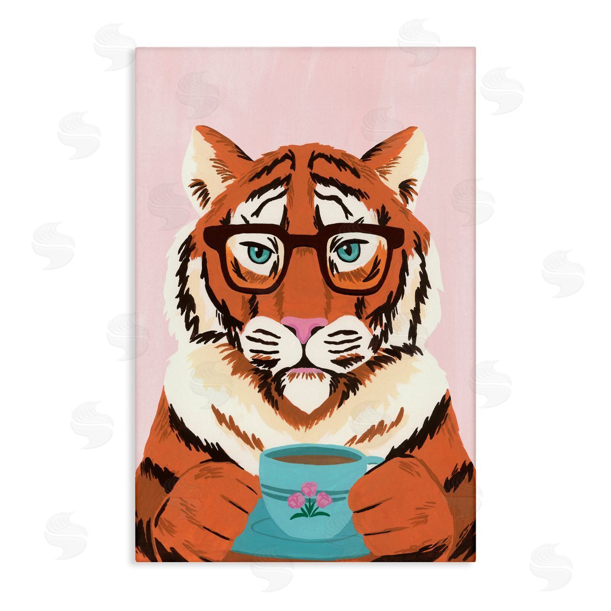 Courtney Haley Tiger And Bubble Tea Mug Canvas Wall Art Print
