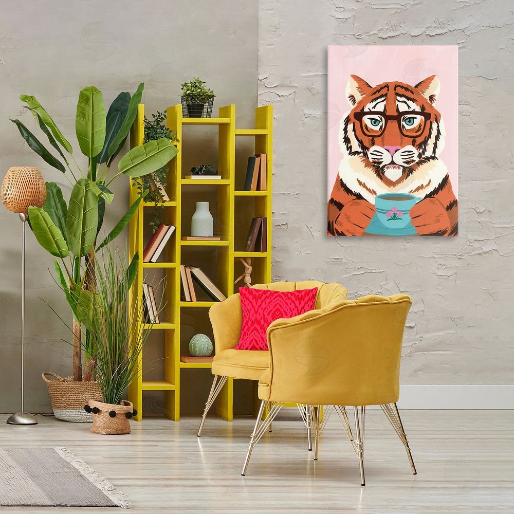 Courtney Haley Tiger And Bubble Tea Mug Printed Wall Art in Room