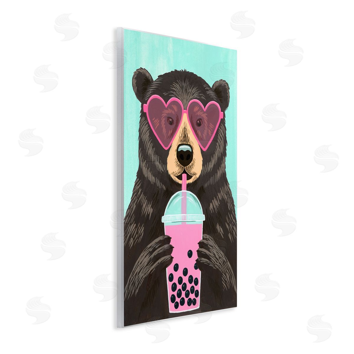Courtney Haley Bear And Bubble Tea Wall Plaque Art Print