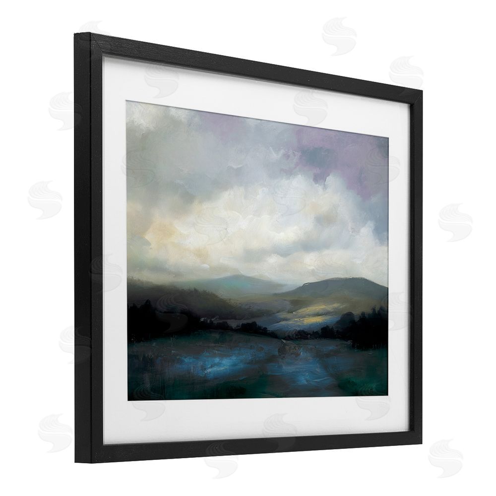Annabelle Hall Refreshed Quiet Mountainscape Black Framed Print Under Glass Art