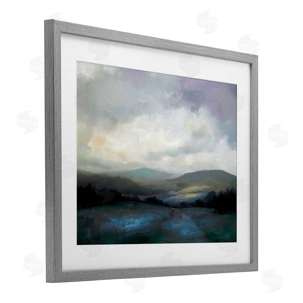 Annabelle Hall Refreshed Quiet Mountainscape Gray Framed Print Under Glass Art