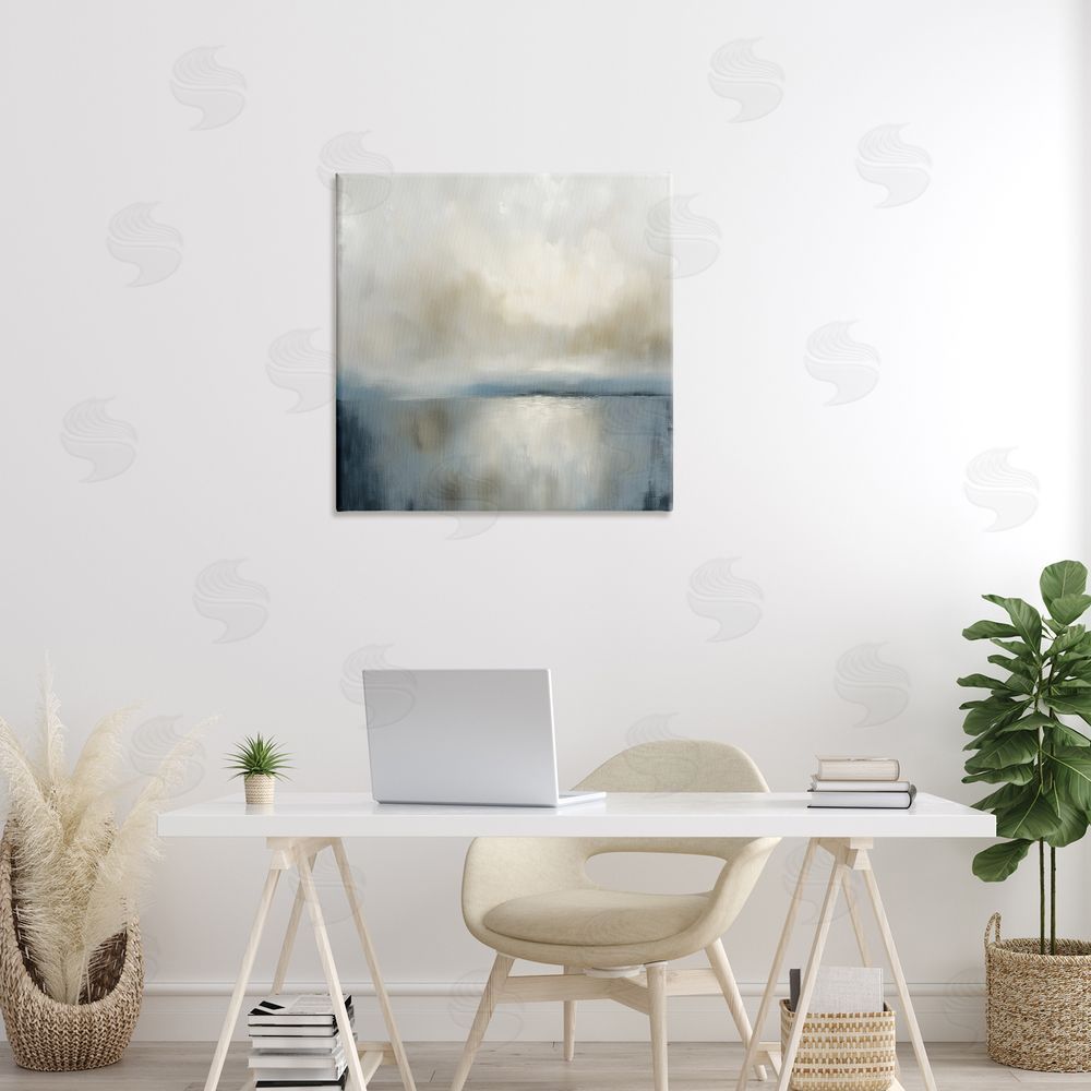 Annabelle Hall Two Times Blue Abstraction Printed Wall Art in Room