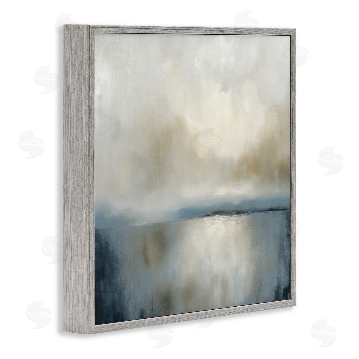 Annabelle Hall Two Times Blue Abstraction Gray Framed Giclee Art Print