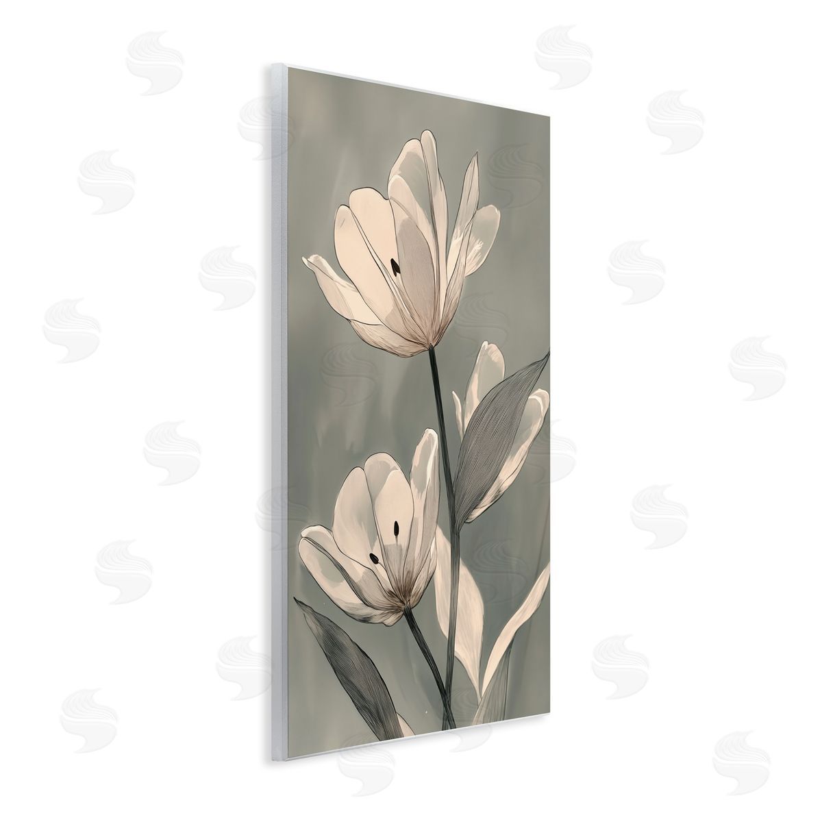 Annabelle Hall Times Three Budding Flowers Wall Plaque Art Print