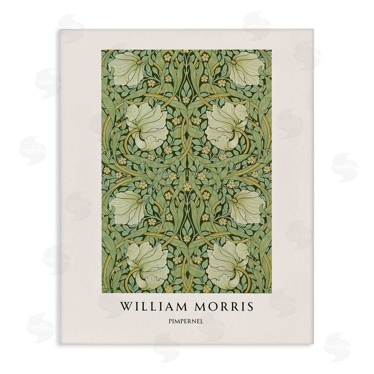 Vintage Hustle William Morris Symmetrical Pimpernel Canvas Wall Art Print