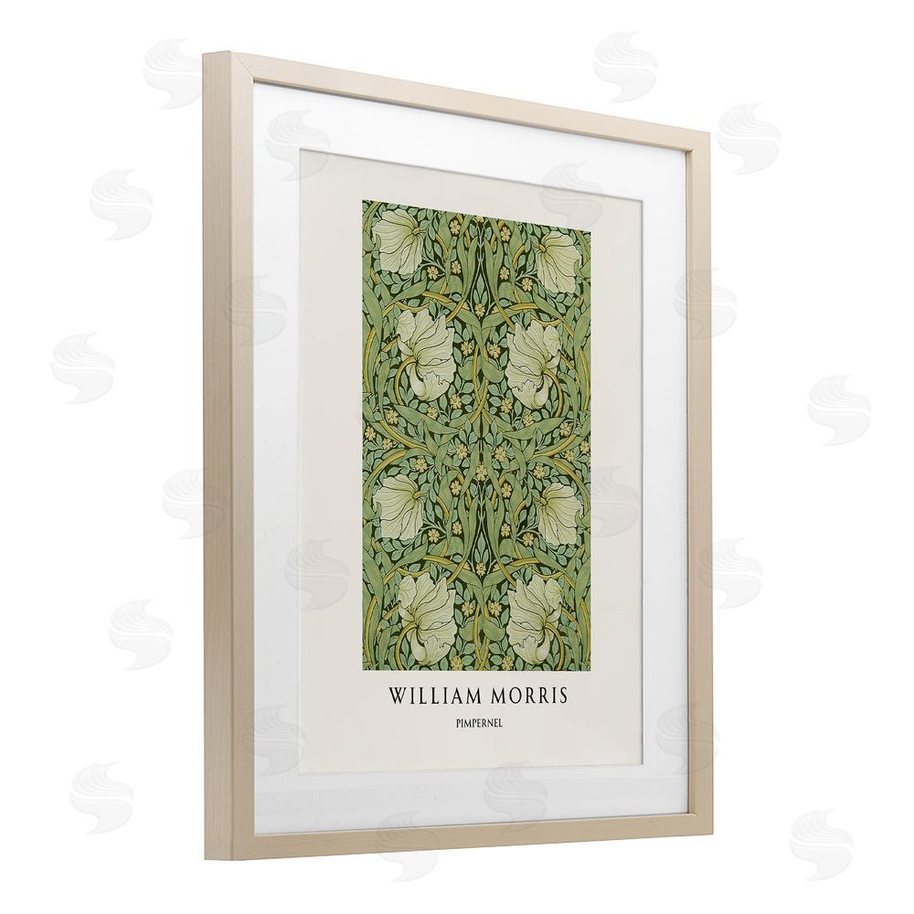 Vintage Hustle William Morris Symmetrical Pimpernel Birch Framed Print Under Glass Art