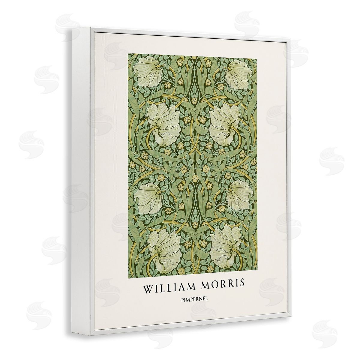 Vintage Hustle William Morris Symmetrical Pimpernel White Frame Giclee Art Print