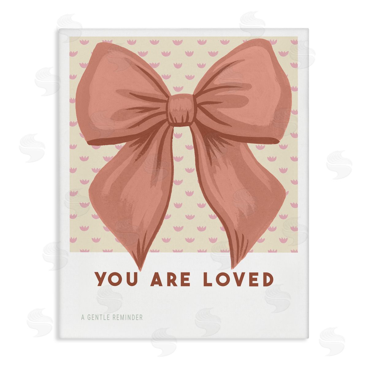 Courtney Haley Coral Bow You Are Loved Canvas Wall Art Print