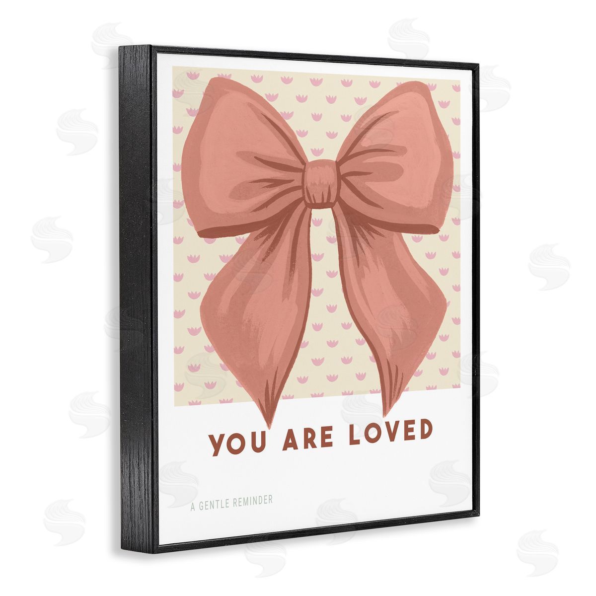 Courtney Haley Coral Bow You Are Loved Black Framed Giclee Art Print
