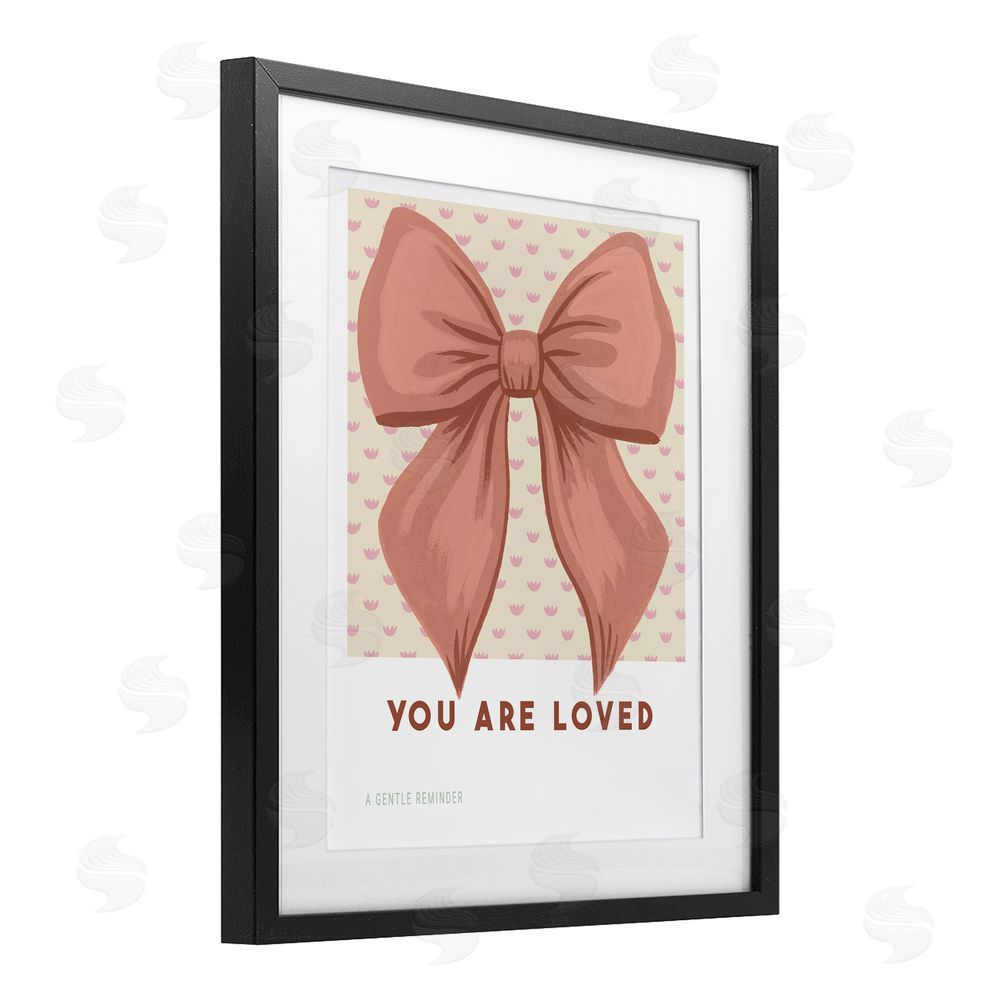 Courtney Haley Coral Bow You Are Loved Black Framed Print Under Glass Art