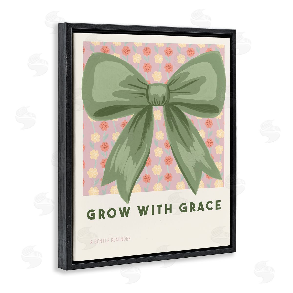 Courtney Haley Grow With Grace Ribbon Black Floating Frame Canvas Wall Art Print