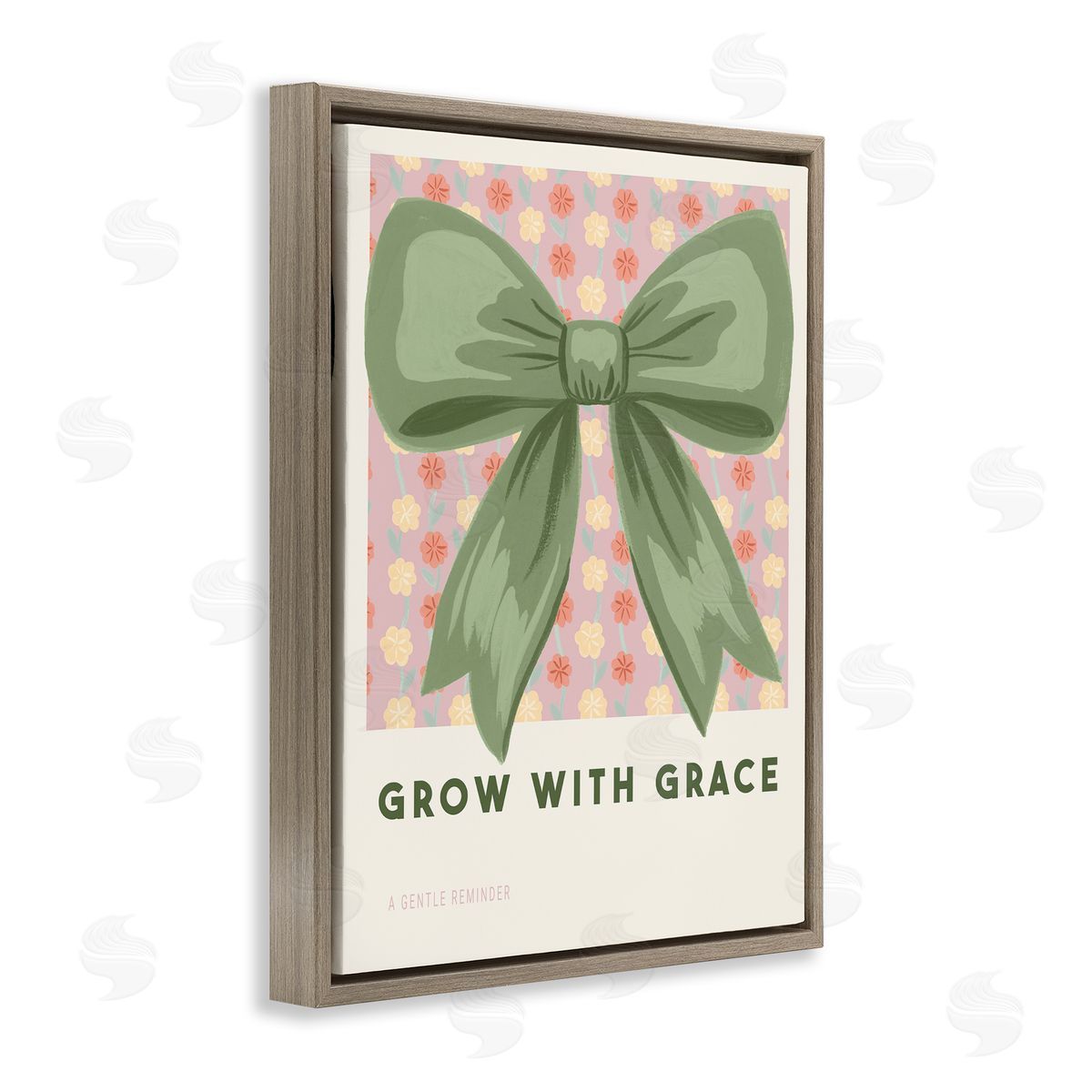 Courtney Haley Grow With Grace Ribbon Brown Floating Frame Canvas Art Print