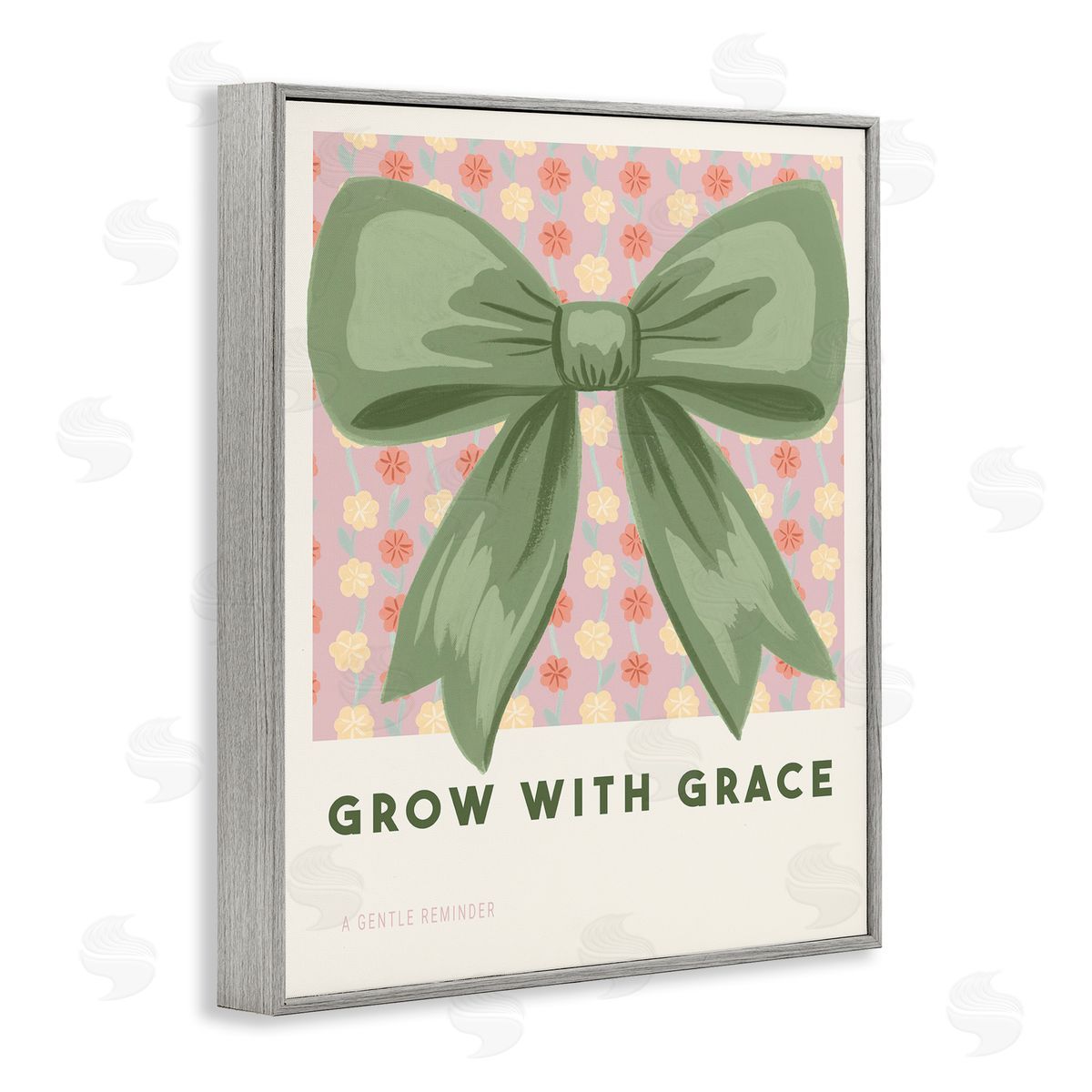 Courtney Haley Grow With Grace Ribbon Gray Framed Giclee Art Print