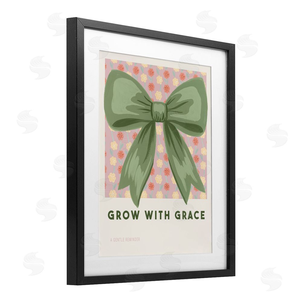 Courtney Haley Grow With Grace Ribbon Black Framed Print Under Glass Art
