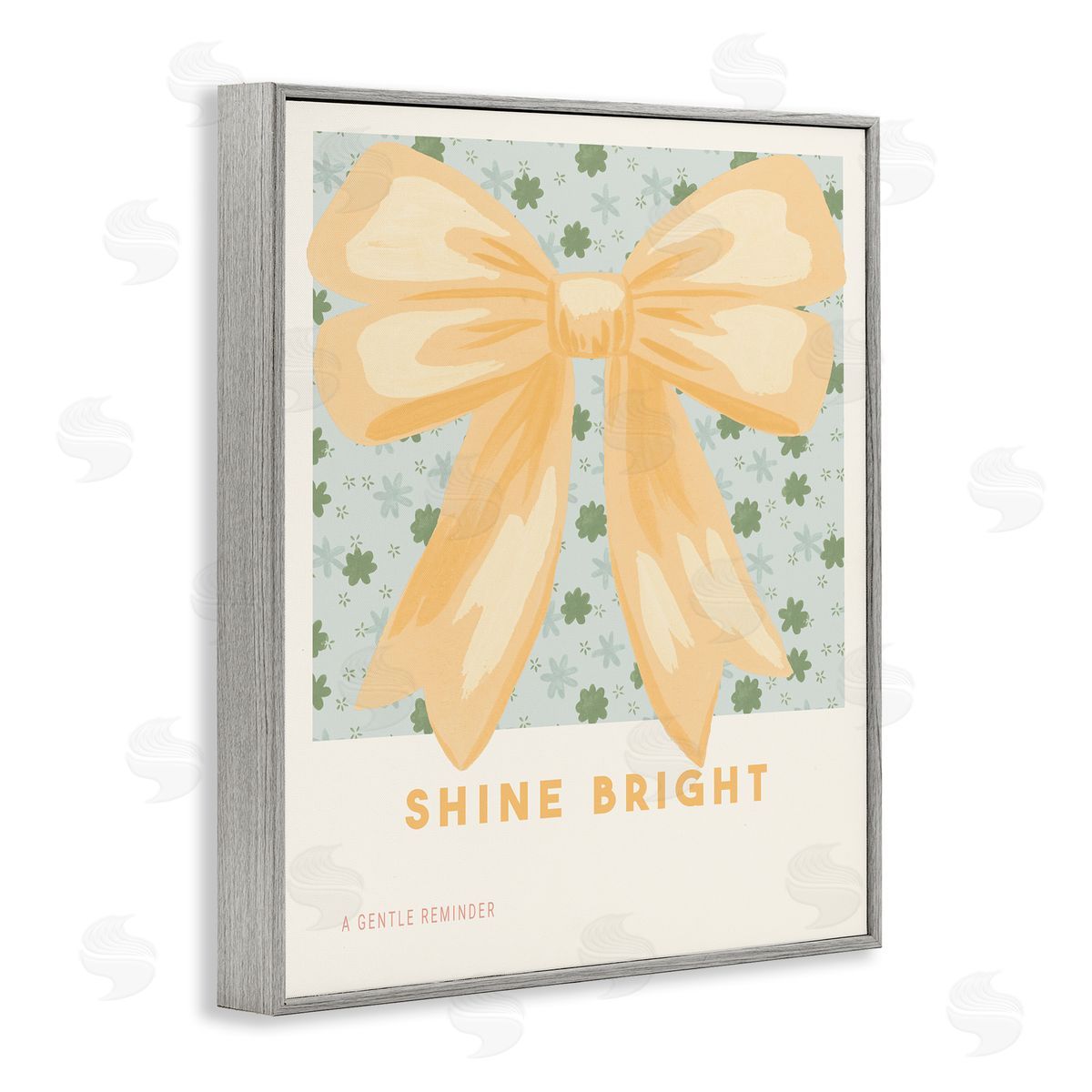 Courtney Haley Shine Bright Yellow Bow Gray Framed Giclee Art Print