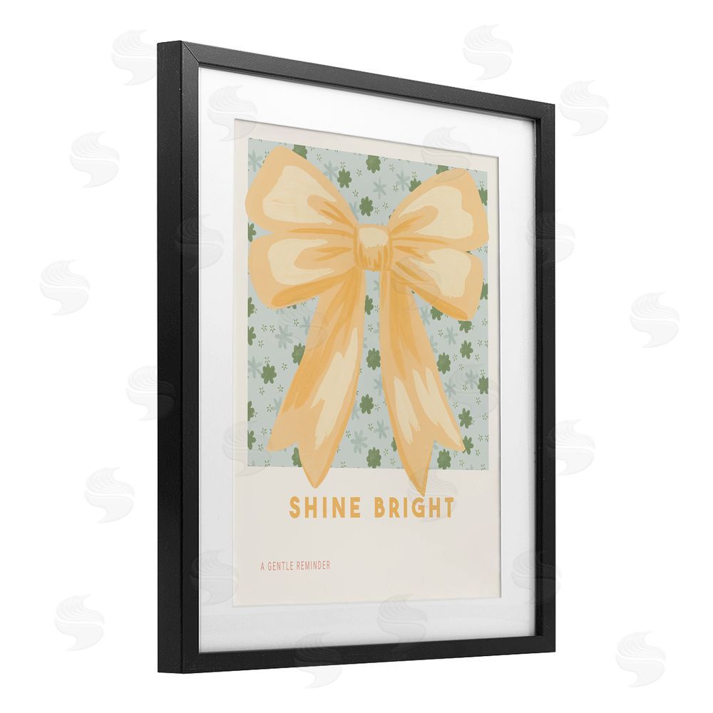 Courtney Haley Shine Bright Yellow Bow Black Framed Print Under Glass Art