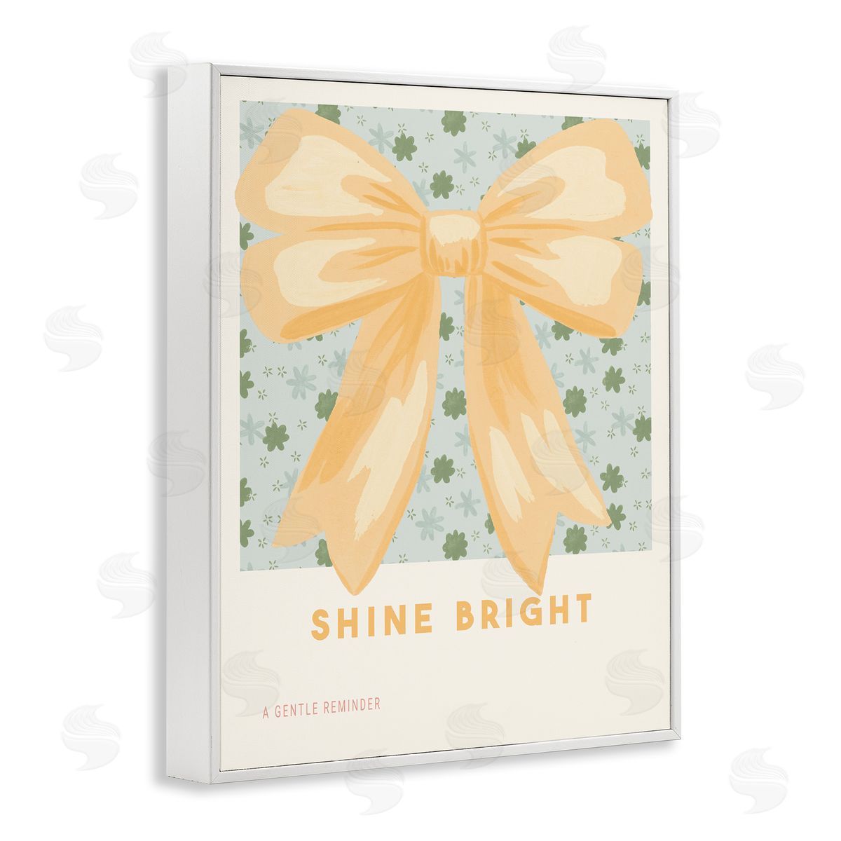 Courtney Haley Shine Bright Yellow Bow White Frame Giclee Art Print