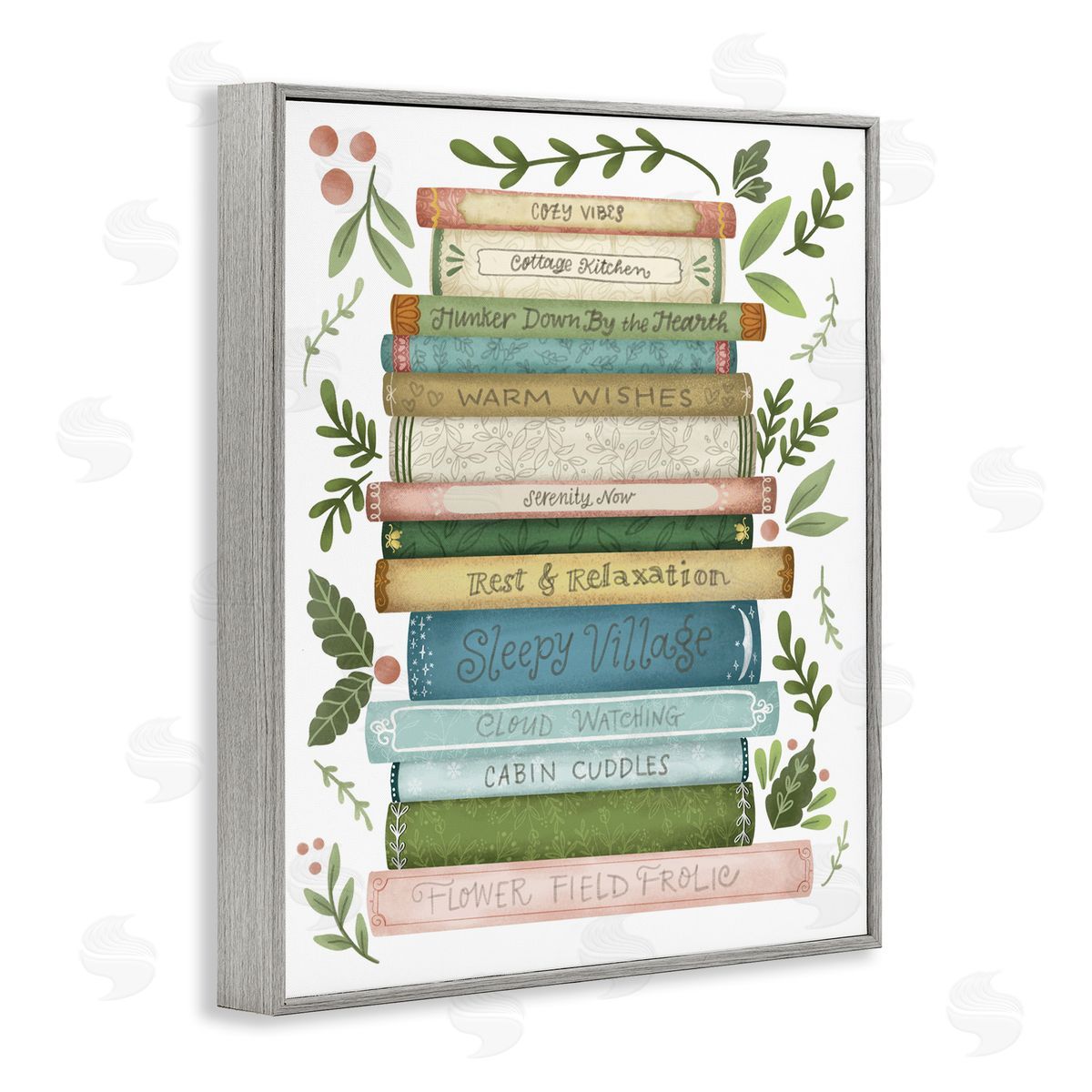 Giao Williams Cozy Books At The Cottage Gray Framed Giclee Art Print