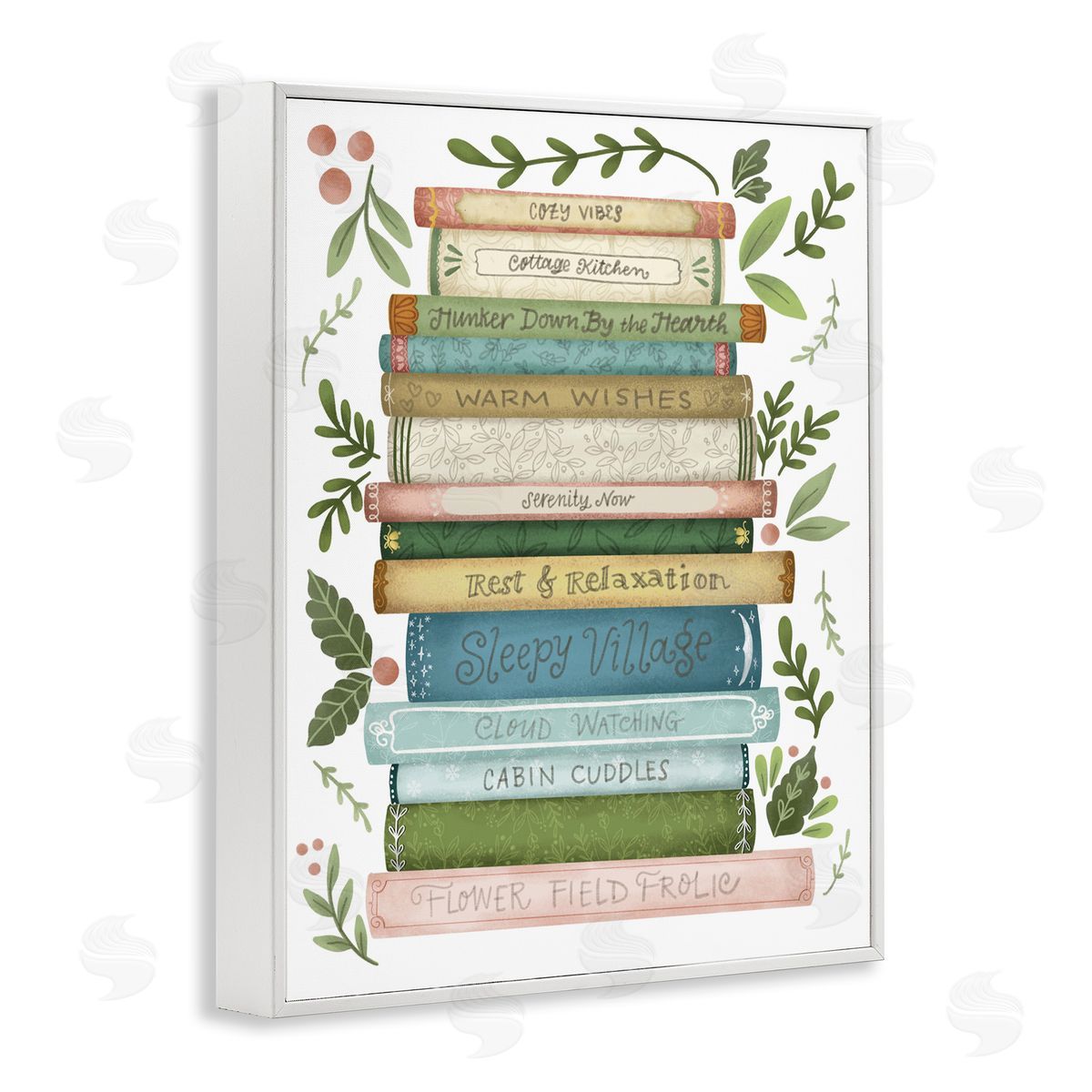 Giao Williams Cozy Books At The Cottage White Frame Giclee Art Print