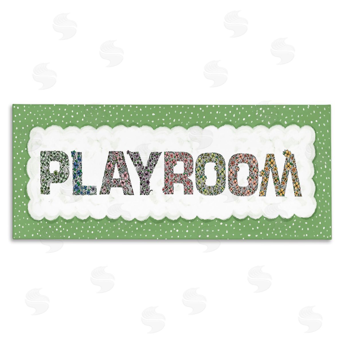Jennifer Stith Playroom with Green Border Canvas Wall Art Print