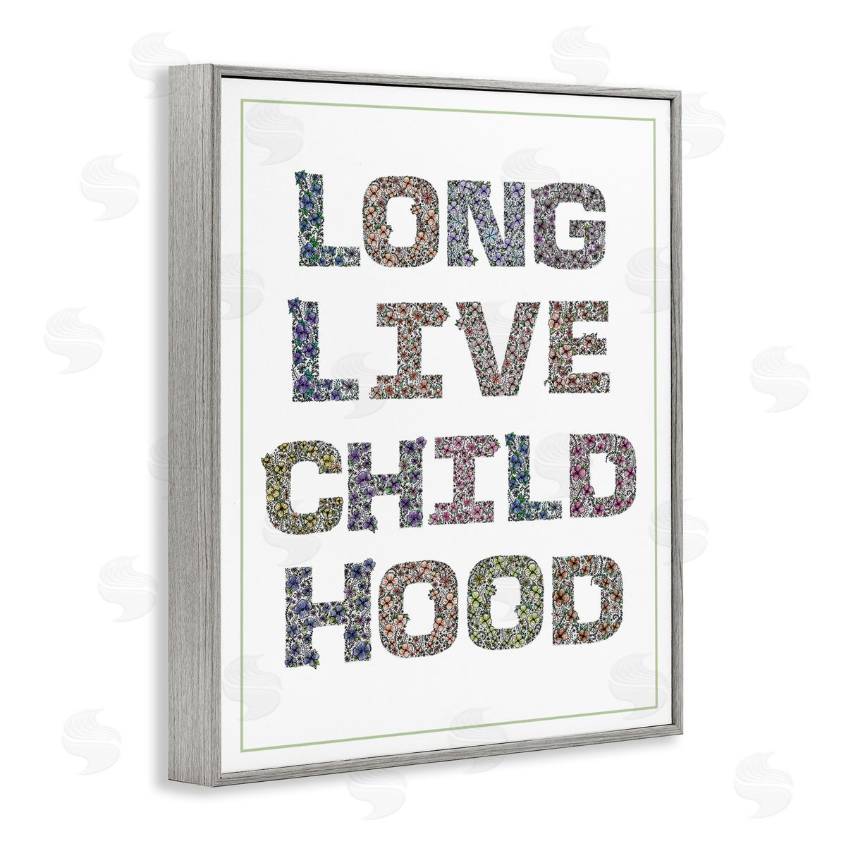 Jennifer Stith Long Live Childhood Florals Gray Framed Giclee Art Print