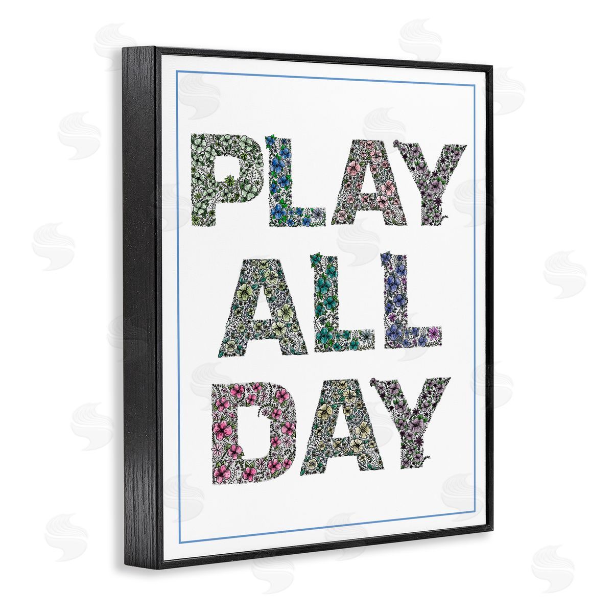 Jennifer Stith Play All Day in Florals Black Framed Giclee Art Print