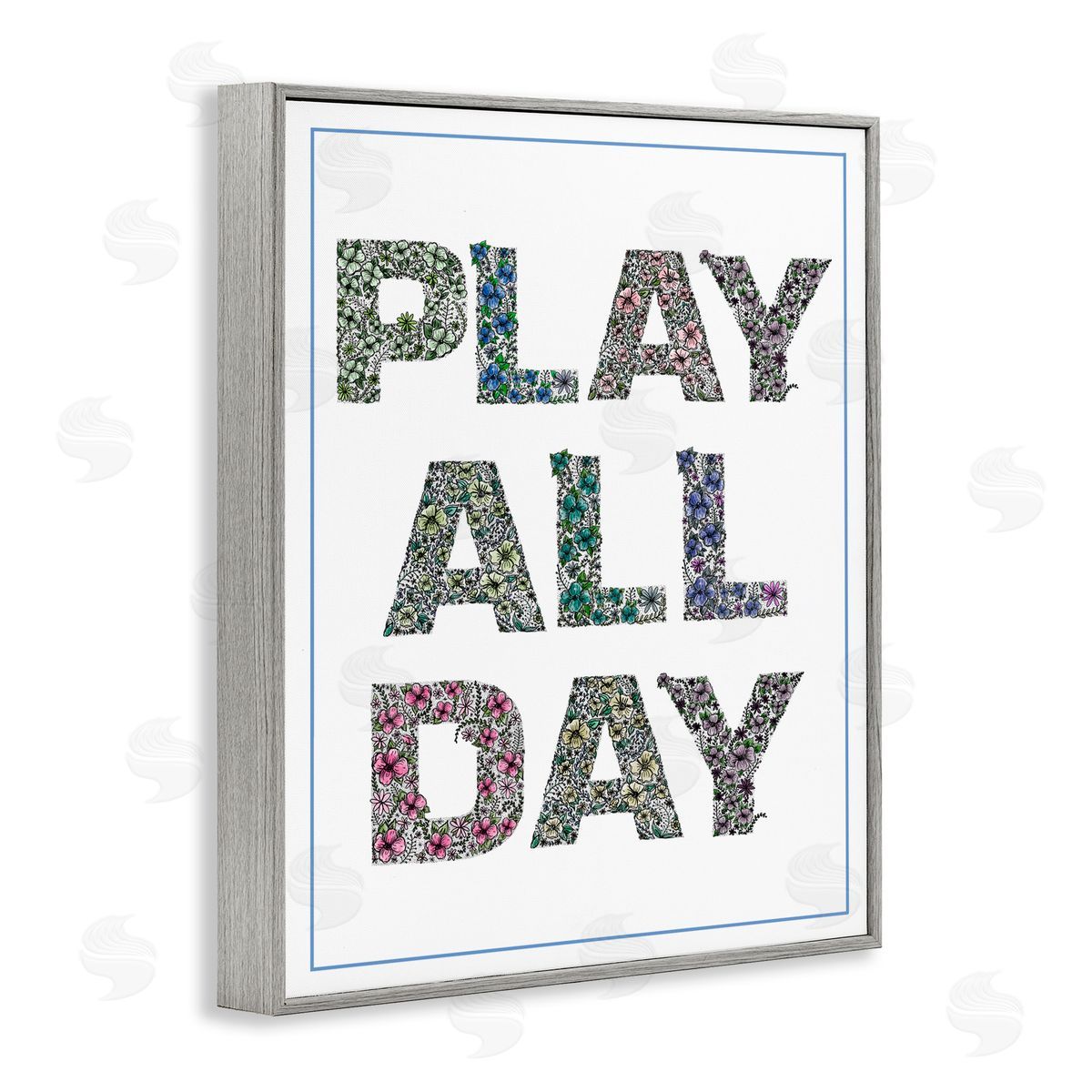 Jennifer Stith Play All Day in Florals Gray Framed Giclee Art Print