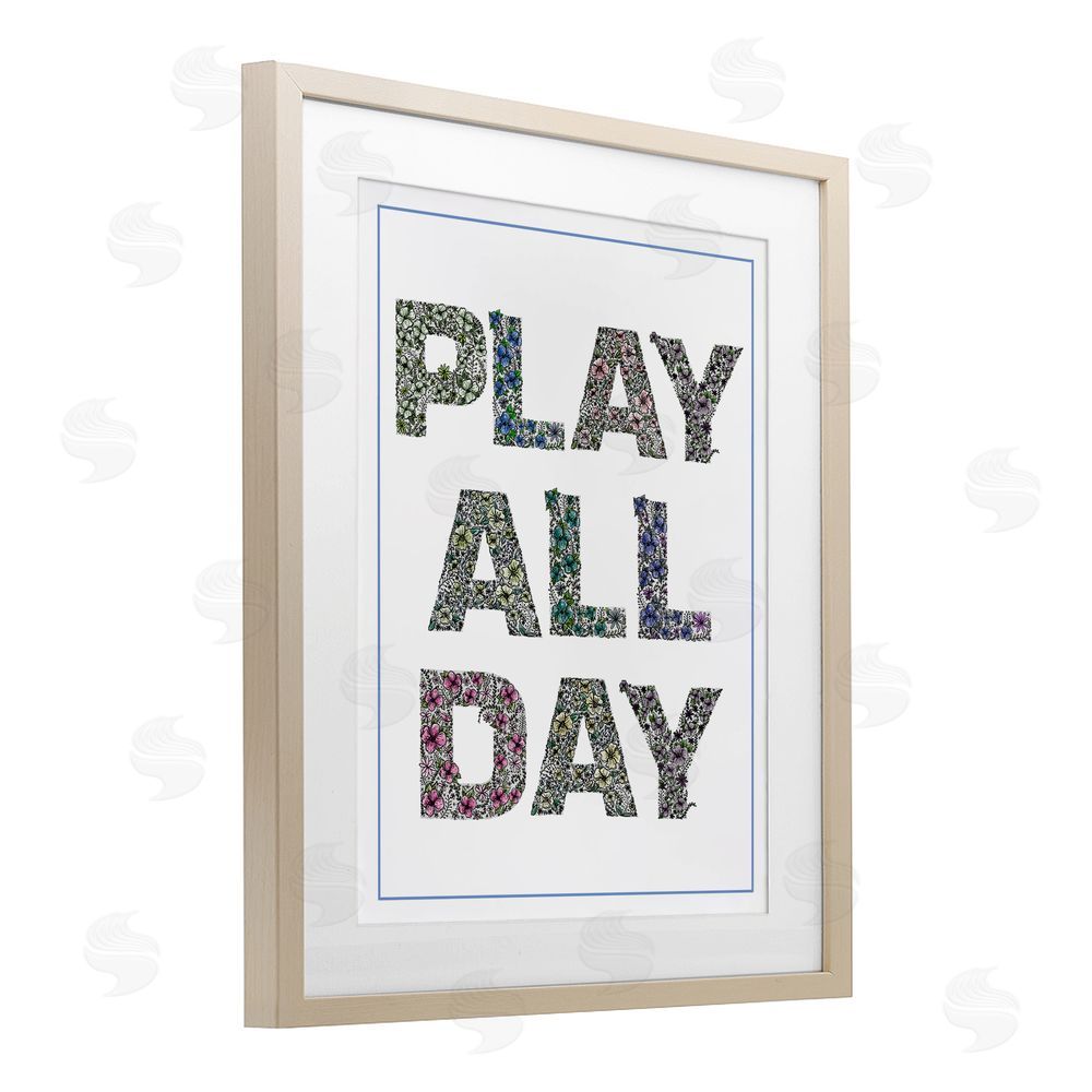 Jennifer Stith Play All Day in Florals Birch Framed Print Under Glass Art
