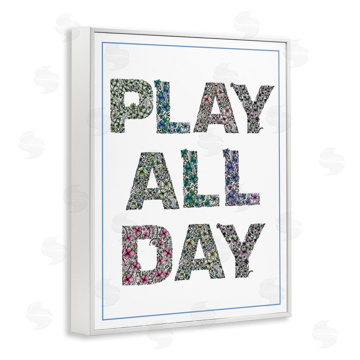 Jennifer Stith Play All Day in Florals White Frame Giclee Art Print