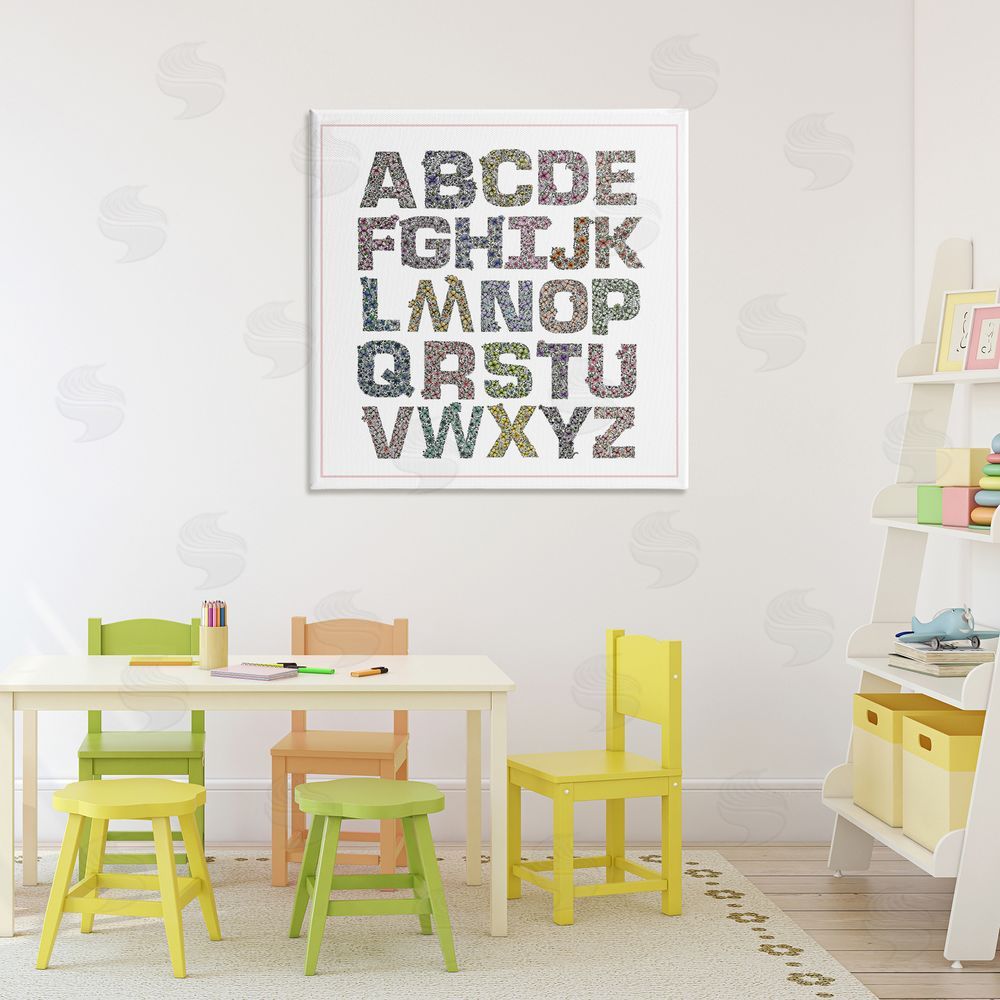 Jennifer Stith Detailed Florals Alphabet Printed Wall Art in Room