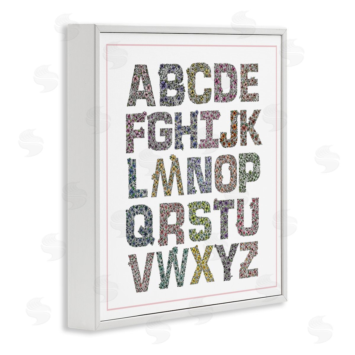 Jennifer Stith Detailed Florals Alphabet White Frame Giclee Art Print