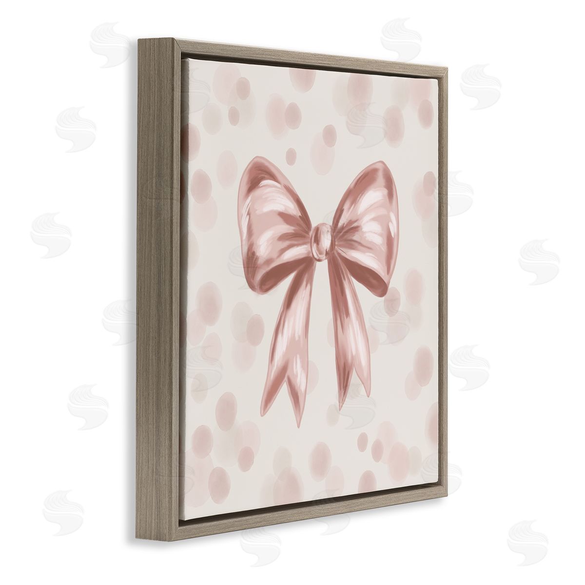Kristen Dalpiaz Sweetest Bow on Dots Brown Floating Frame Canvas Art Print