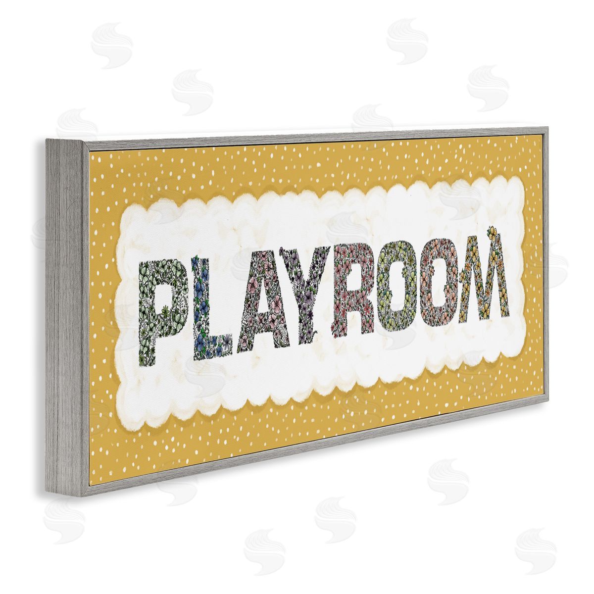 Jennifer Stith Play Room with Yellow Border Gray Framed Giclee Art Print