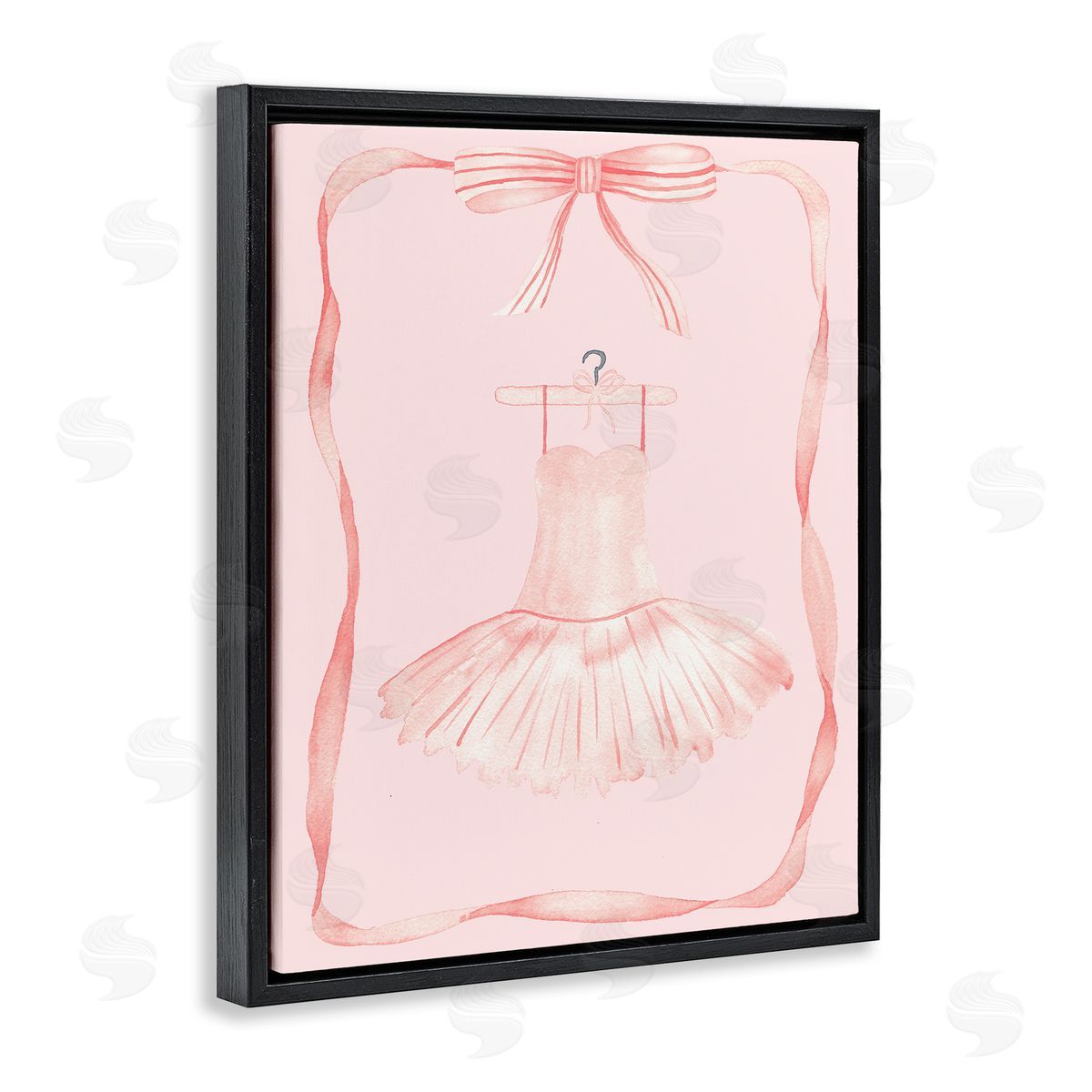 Nina Jacobs Ballet Dress on Hanger Black Floating Frame Canvas Wall Art Print