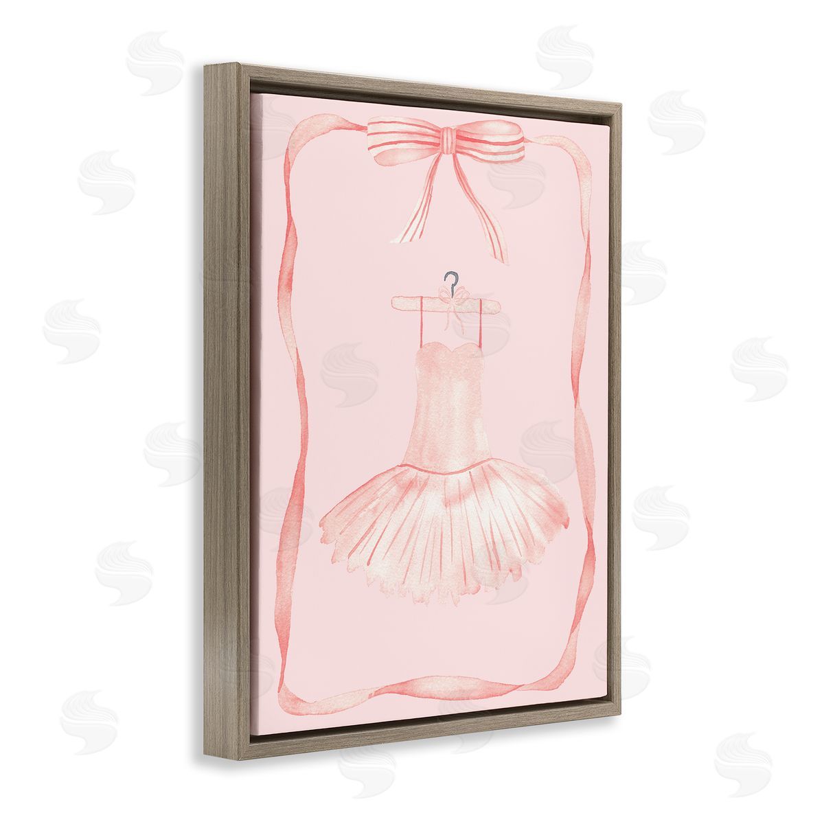 Nina Jacobs Ballet Dress on Hanger Brown Floating Frame Canvas Art Print