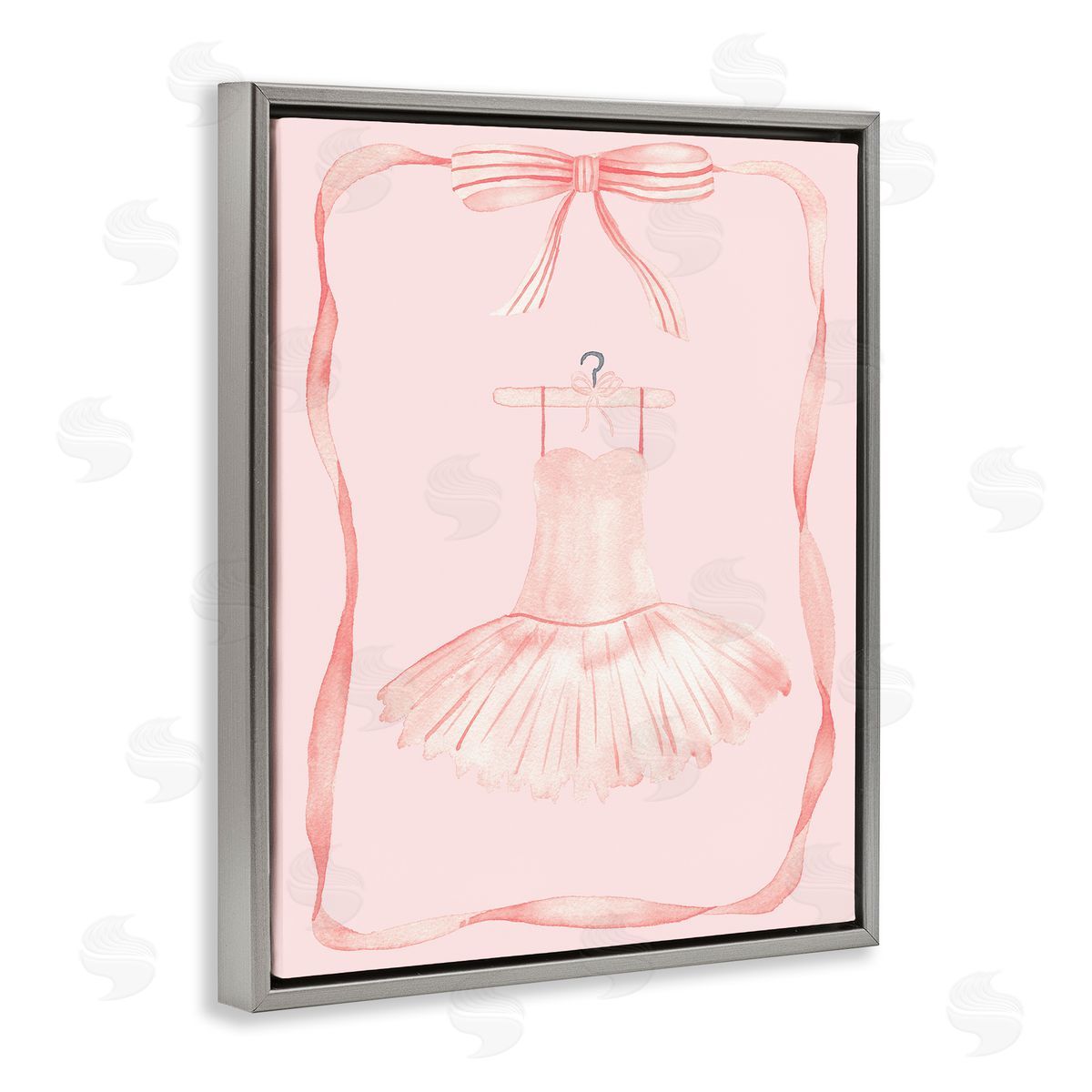 Nina Jacobs Ballet Dress on Hanger Gray Floating Frame Canvas Art Print