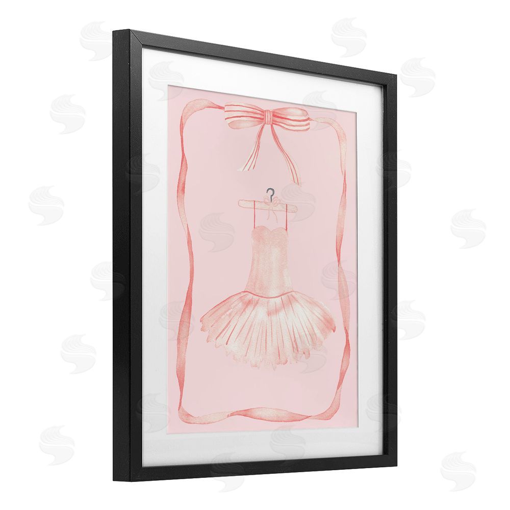 Nina Jacobs Ballet Dress on Hanger Black Framed Print Under Glass Art