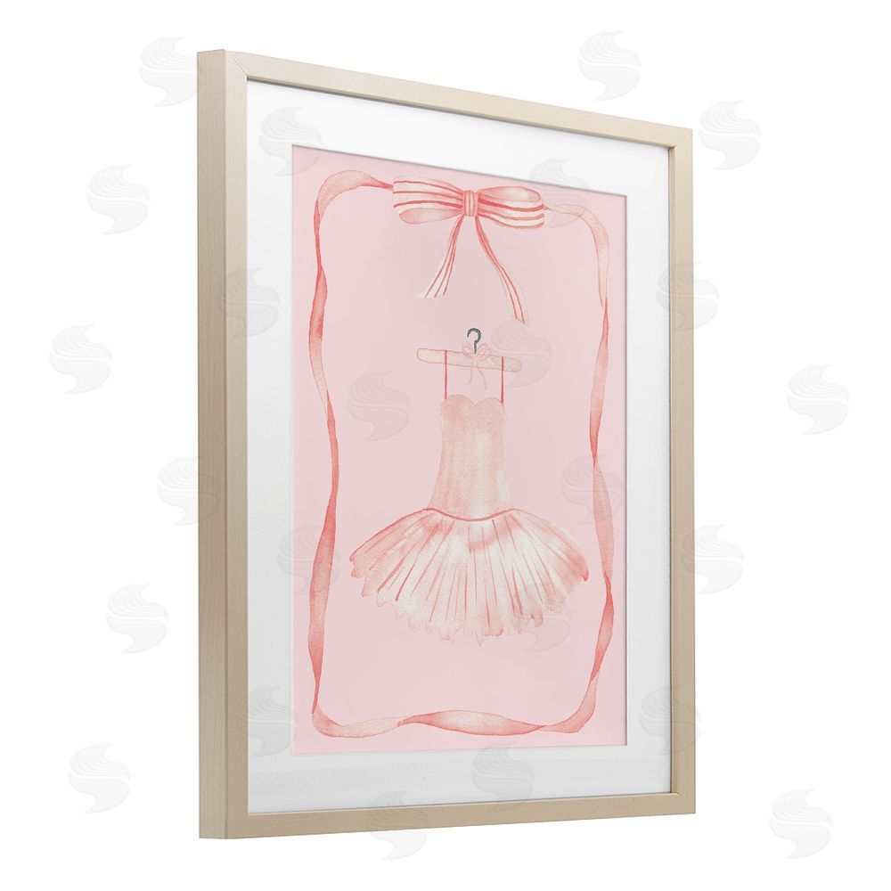 Nina Jacobs Ballet Dress on Hanger Birch Framed Print Under Glass Art